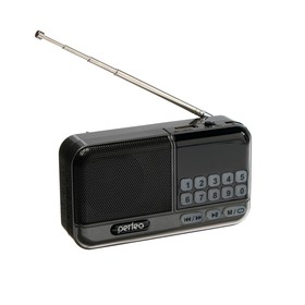 Радиоприемник Perfeo ASPEN, FM+ 87.5-108 МГц, MP3, USB, microSD, Li-ion 1200 мАч, серый