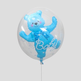 Ball polymer 24" "Balloon in balloon Bear", color blue
