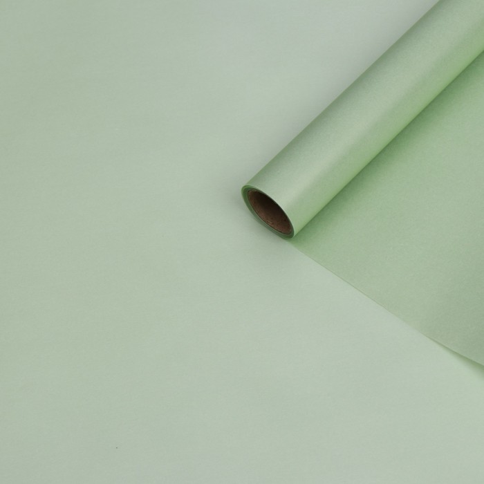 Бумага тишью водоотталкивающая с ламинацией, цвет светло-зеленый, 58 см х 5 м 75 микрон