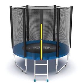 Батут EVO JUMP External 6 ft, d=183 см, с внешней сеткой и лестницей, синий