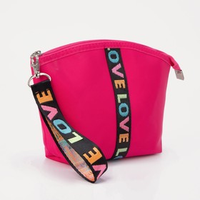 Cosmetic bag-bag of Love 23*6*16cm, DEP zipper, with handle, raspberry