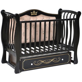Детская кровать Olivia-2, мягкая спинка, ящик, универсальный маятник, цвет шоколад