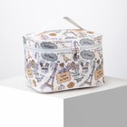 Cosmetic bag-trunk City 21,5*15*14 the division zipper, mirror, beige Cosmetic bag-trunk City 21,5*15*14 the division zipper, mirror, beige
