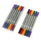 Markers, 6 colors, double-sided, round tip 2 mm/5 mm, ventilated cap, in blister