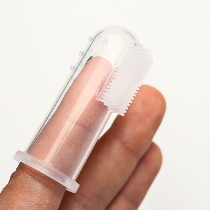 Зубная щётка детская «Первая», силиконовая, на палец, от 4 мес.