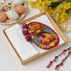 Полотенце с открыткой "С Пасхой", 30*60 см белый, 100% хлопок, 340 г/м2 Полотенце с открыткой "С Пасхой", 30*60 см белый, 100% хлопок, 340 г/м2