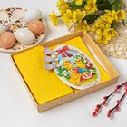 Полотенце с открыткой "С Пасхой", 30*60 см желтый, 100% хлопок, 340 г/м2 Полотенце с открыткой "С Пасхой", 30*60 см желтый, 100% хлопок, 340 г/м2