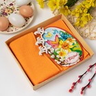 Полотенце с открыткой "С Пасхой", 30*60 см персик, 100% хлопок, 340 г/м3 Полотенце с открыткой "С Пасхой", 30*60 см персик, 100% хлопок, 340 г/м3
