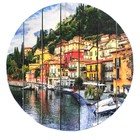 Картина для бани круглая "Островные кучные дома", МАССИВ, 40×40 см Картина для бани круглая "Островные кучные дома", МАССИВ, 40×40 см