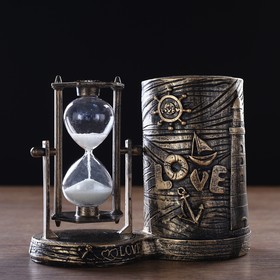 Песочные часы "Море - любовь", сувенирные, с карандашницей, 16.5 х 8 х 13 см в Донецке
