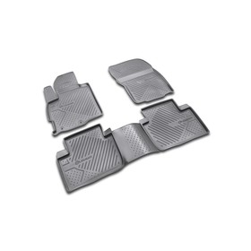Коврики в салон Mitsubishi Outlander XL 2005-2010, 2010-2012, 4 шт. (полиуретан, серые) 1951148