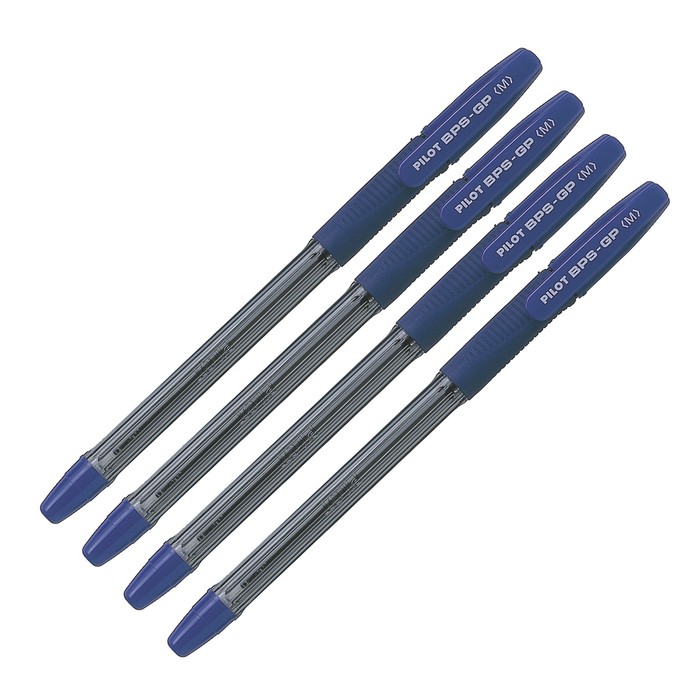 Набор ручек шариковых Pilot BPS-GP, резин упор, 1.0мм, масляная основа, чернила синие 4шт