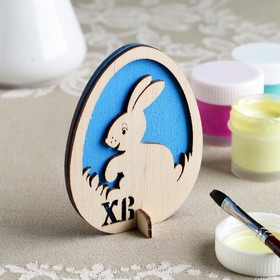 Заготовка для творчества "Яйцо. Кролик" двойная, синяя 9х7 см