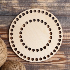 The bottom for knitting "Circle perforation in the center", the billet of plywood, 3 mm, 16 cm