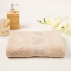 Полотенце махровое Fiesta cotton Butterfly 70х130 см, бежевый, хлопок 100%, 420 г/м2 Полотенце махровое Fiesta cotton Butterfly 70х130 см, бежевый, хлопок 100%, 420 г/м2