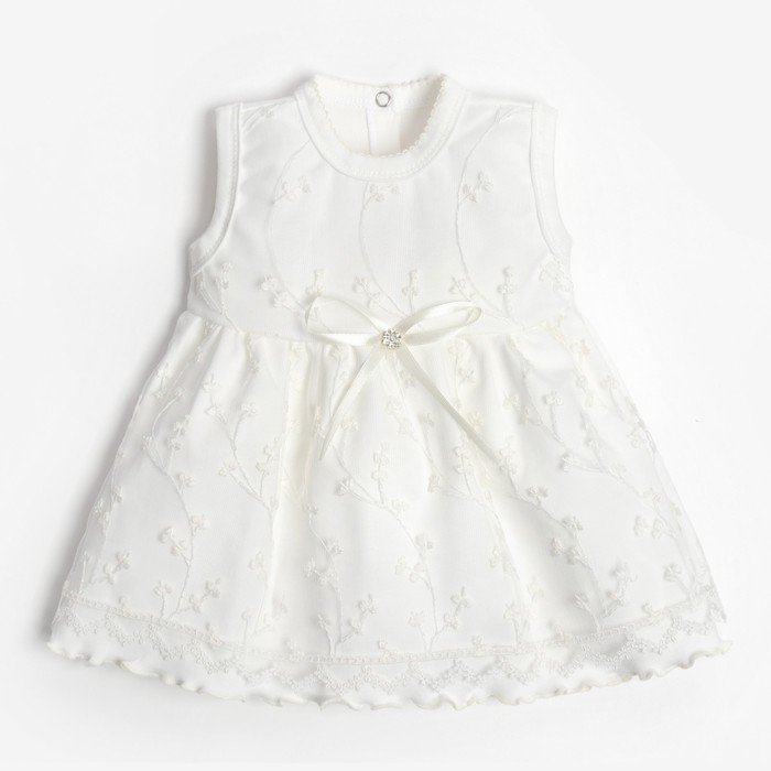 Набор: платье б.рук и повязка  Крошка Я, белый, рост 80-86 см - фото 798457601