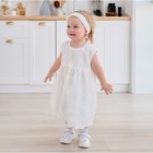 Набор: платье б.рук и повязка  Крошка Я, белый, рост 80-86 см - фото 802971002