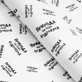 Бумага упаковочная крафт с приколами "Природа на тебе отдохнула ", 50 х 70 см в Донецке