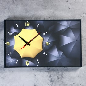 Часы-картина настенные, серия: Город, "Жёлтый зонт", 57 х 35 х 4 см