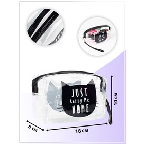 Cosmetic bag PVC kitty, 18*8*10cm, otd zipper, transparent
