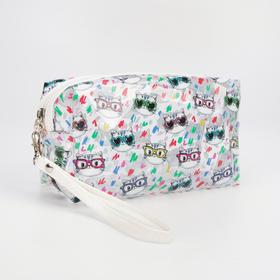 Cosmetic bag PVC kitty, 18,5*9*9,5 cm, otd zipper, mother of pearl