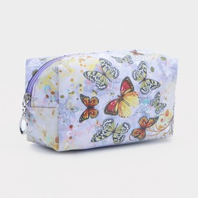 Cosmetic bag th Butterfly 16*7*10 the division zipper, beige