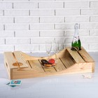 Поднос для вина под две бутылки, ручки-вырезы боковые, масло, МАССИВ, 40×70 см Поднос для вина под две бутылки, ручки-вырезы боковые, масло, МАССИВ, 40×70 см