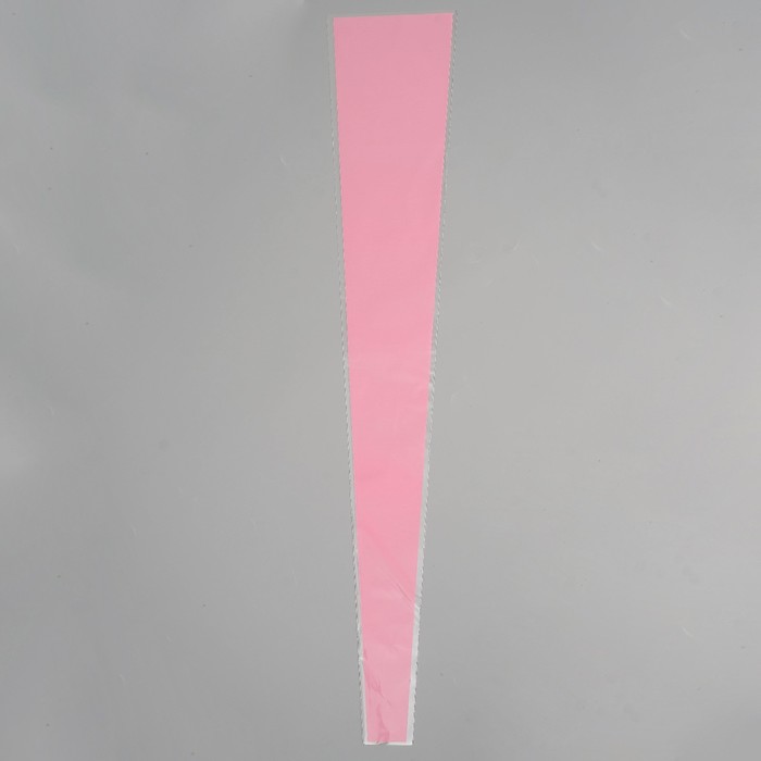 Пакет для цветов конус "Для розы", прозрачный - розовый, 15 х 80 см (50 шт)