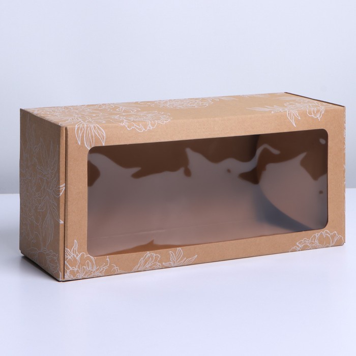 Коробка складная с PVC-окном «Цветы », 16 × 35 × 12 см - фото 798462566 Коробка складная с PVC-окном «Цветы », 16 × 35 × 12 см - фото 798462566