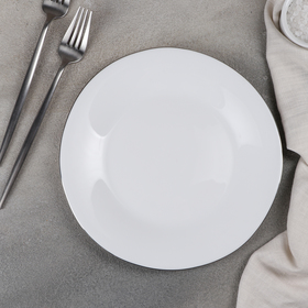 Тарелка обеденная «Сильвер», 23x1,5 см, цвет ободка серебряный
