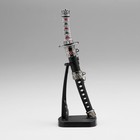Souvenir weapon "katana on a stand", black scabbard with red diamonds