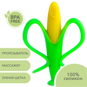 Детская зубная щетка массажер-прорезыватель, силиконовая, Uviton «Кукуруза»