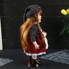 Кукла коллекционная керамика "Настенька в свитере и вязаной шапке с сумочкой" 30 см | Иконка | vlarni-land