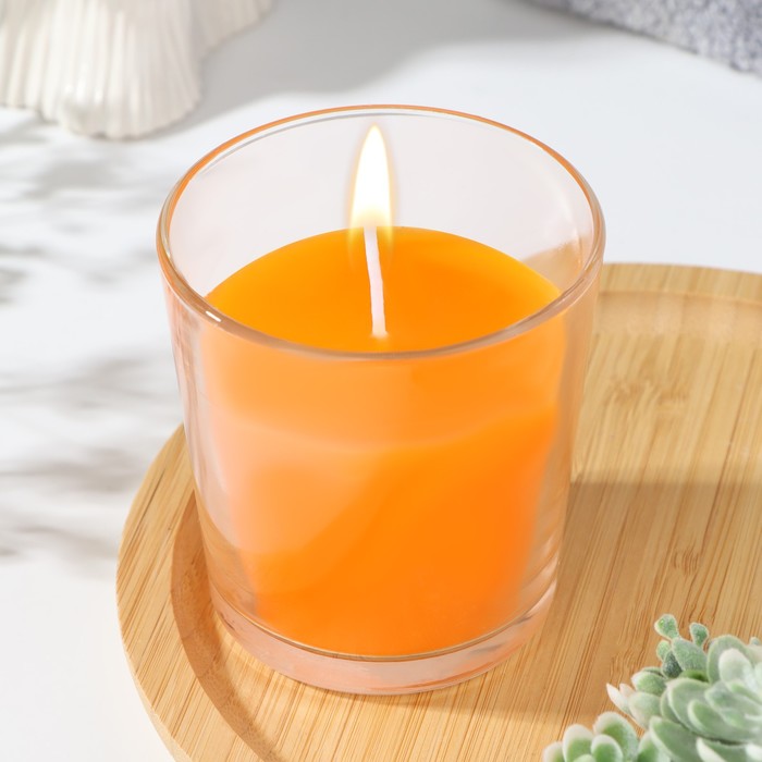 Свеча в гладком стакане ароматизированная "Сочное манго"