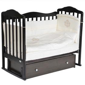 Детская кровать Oliver Francesca, универсальный маятник, фигурная спинка, ящик, цвет шоколад
