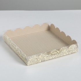 Box for confectionery products with PVC-cover Desert, 18 × 18 × 3 cm