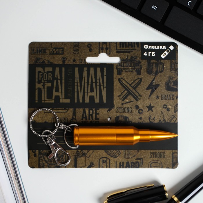 Флеш-карта на открытке Real Man, 4 ГБ