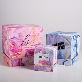 Набор подарочных коробок 3 в 1 «Текстуры», 11 × 9 × 9‒20 × 18 × 18 см