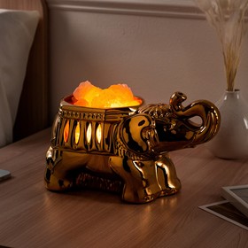 Соляная лампа "Слонёнок золотой", 18 см, 3-4 кг