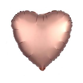 Шар фольгированный 30", сердце, цвет розовое золото