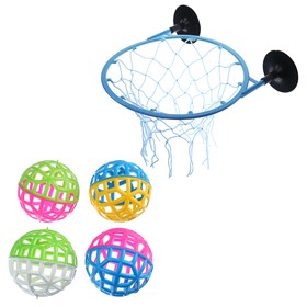 Набор для игры ′Мини-баскетбол′, детский, 20.4х1х2 см, кольцо d-21 см, 4 мяча d-9 см в Донецке