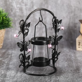 Candle holder metal glass 1 candle 