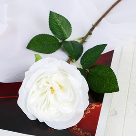 Цветок искусственный "Роза Прима" 11х45 см белый