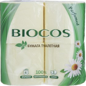 Туалетная с ароматом ромашки BioCos, 4 рулона