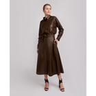 Юбка женская MINAKU: Leather look, цвет коричневый, размер 48 Юбка женская MINAKU: Leather look, цвет коричневый, размер 48