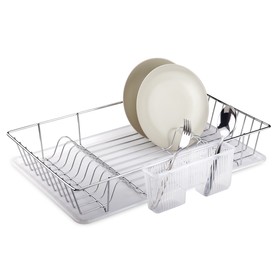 Сушилка для посуды и приборов, с поддоном, цвет хром, KB003