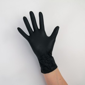 Перчатки A.D.M. нитриловые, размер L, 8 гр, 100 шт/уп, цвет чёрный