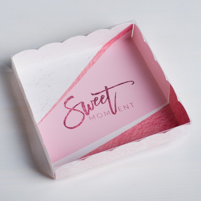 Коробка для кондитерских изделий с PVC-крышкой Sweet moment, 15 × 15 × 3 см - фото 3575603