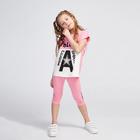 Комплект для девочки, цвет розовый/белый, рост 116 см (60) - фото 106667041