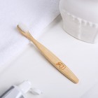 Зубная щётка для детей, бамбук «Чистим зубки вместе!», 15 × 2 × 1,5 см - фото 799155931